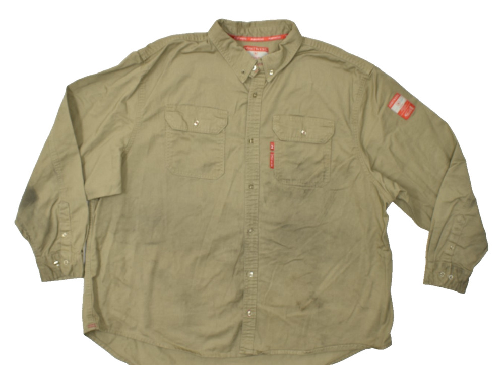 Portwest Bizflame FR89 Men's 3XL Khaki Flame Resistant FR Work Shirt Long Sleeve